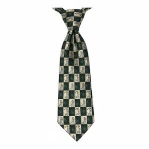 Lands End Silk Golf Theme Novelty Tie Green Beige Mens